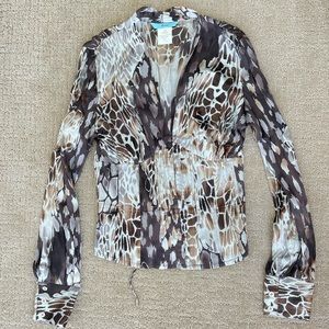 Marciano Long Sleeve Silk Blouse